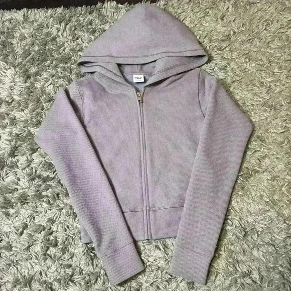 Purple ash TNA WAFFLE  ZIP HOODIE - Picture 2 of 7